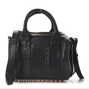 ALEXANDER WANG Pebbled Lambskin Rockie Black Rose Gold Hardware